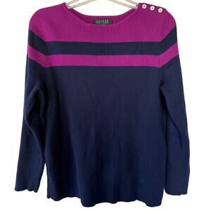 Lauren Ralph Lauren Size 1X Fuscia Navy Blue Pullover size 1X